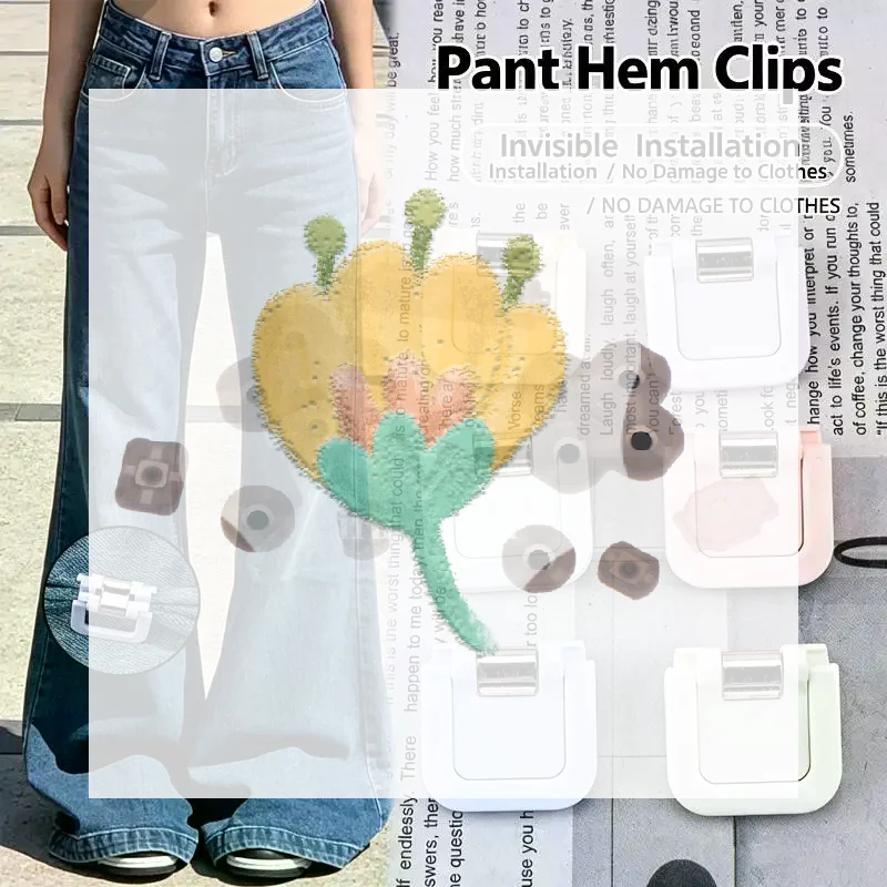 Multifunctional Pant Hem Clips No Sew Anti Slip Reusable Jeans Trousers Shortening Clamp Stationery File Holder Note Organizer