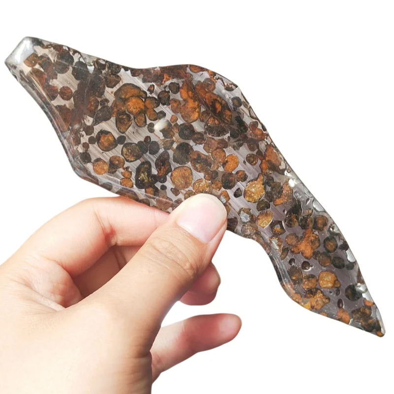 32.3g Quality Brenham Olive Meteorite Slice Natural Meteorite Material Olive Meteorite Specimen Artwork CollectionTA732