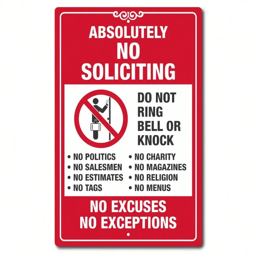 لا توجد علامة التماس ولا استثناء لا تدق الباب الأمامي لأمن الأعمال المنزلية