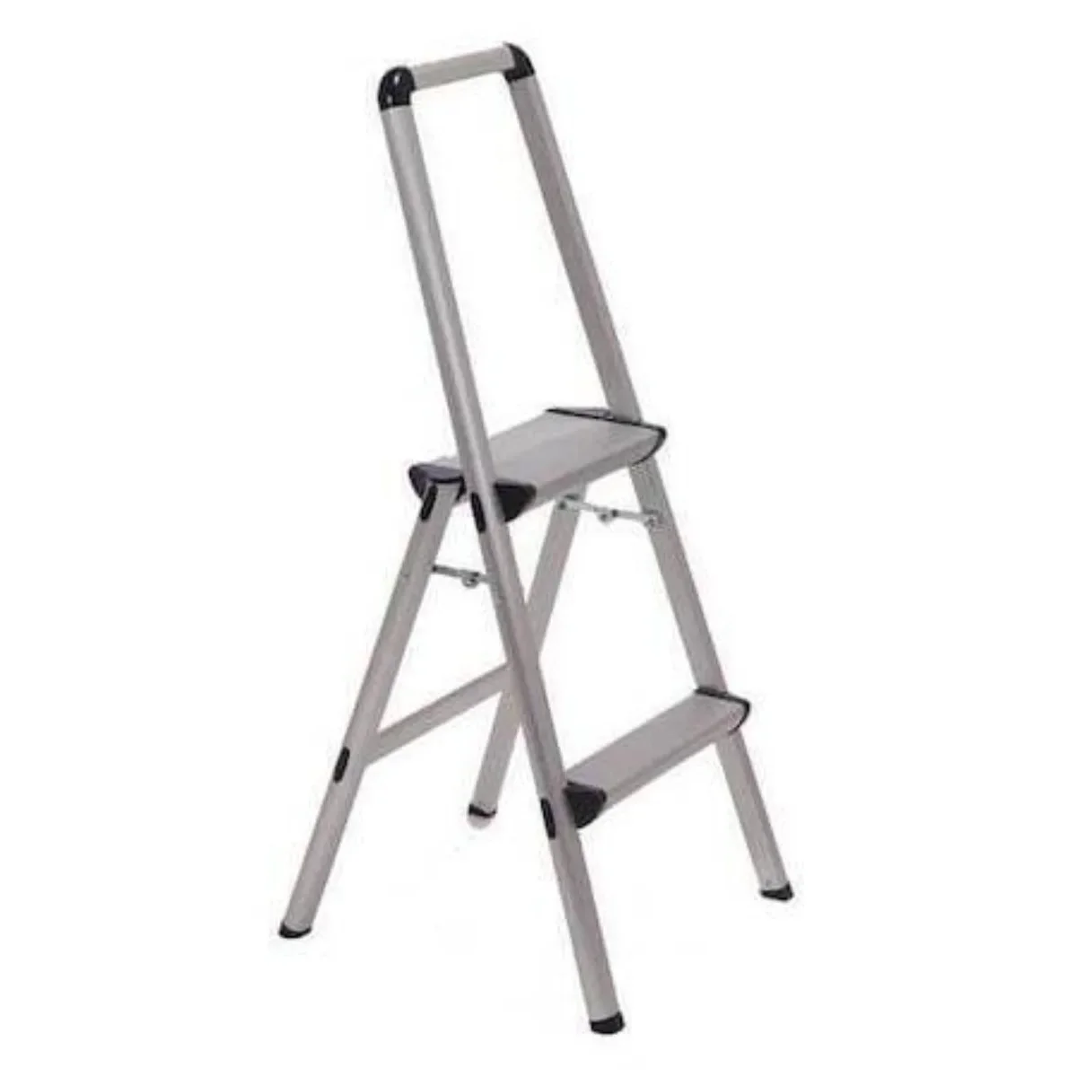 Us- Climb Ft-2 2 escalones, taburete de aluminio, 225 lb. Capacidad de carga, Plata