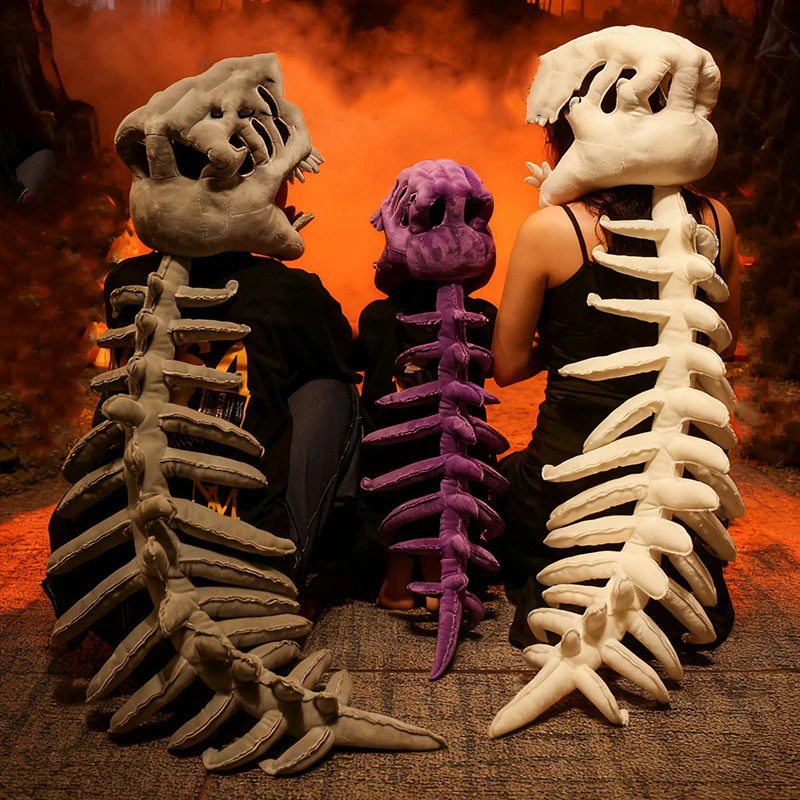 

Шляпа с костной головой динозавра, костюм на Хэллоуин, плюшевый костюм куклы-скелета, аксессуар для вечеринки, косплей, жуткий скелет динозавра, кукла
