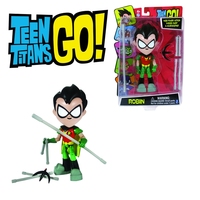 18CM Original DC Comics Teen Titans Go Robin Batman Beastboy Raven Action Figure Collectible Toys