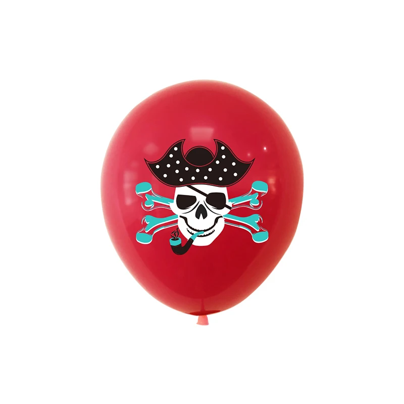 10pcs Caribbean Pirates Party Balloons Pirate Skull Latex Balloon Bouquet for Pirate Nautical theme Birthday Party Decorations