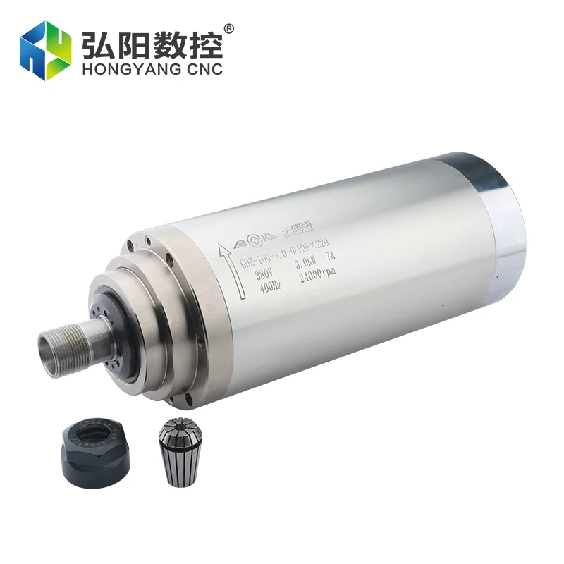 Cnc Spindle 3kw Water Cooled Spindle Motor 220v 380v Diameter 100mm Er20 Chuck 4 Bearings For Cnc Router Woodworking Carving