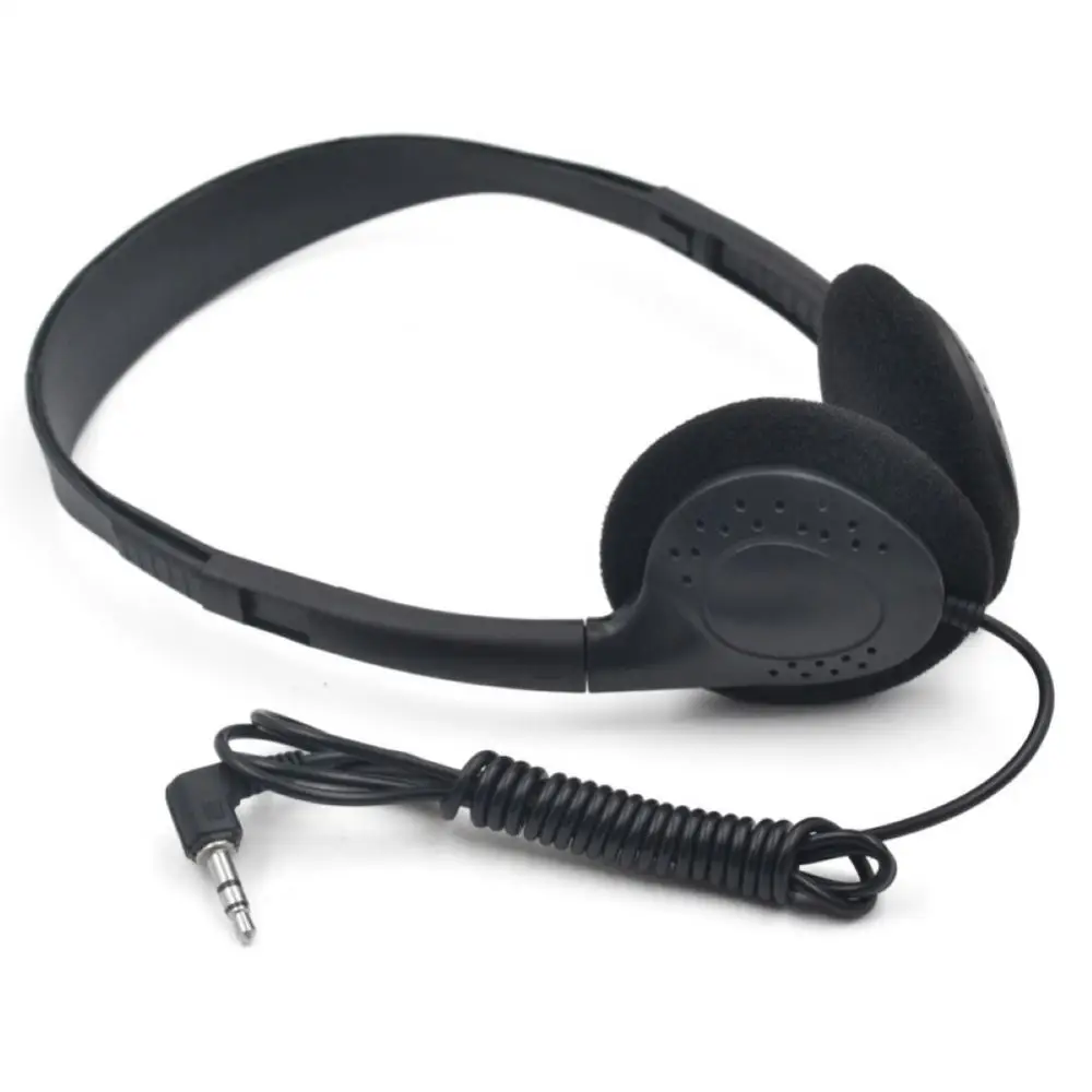 1.2M Telescopic Aviation Headphone Wired Over Ear 3.5mm Plug Earmuff Music HiFi Gaming Headset Phone