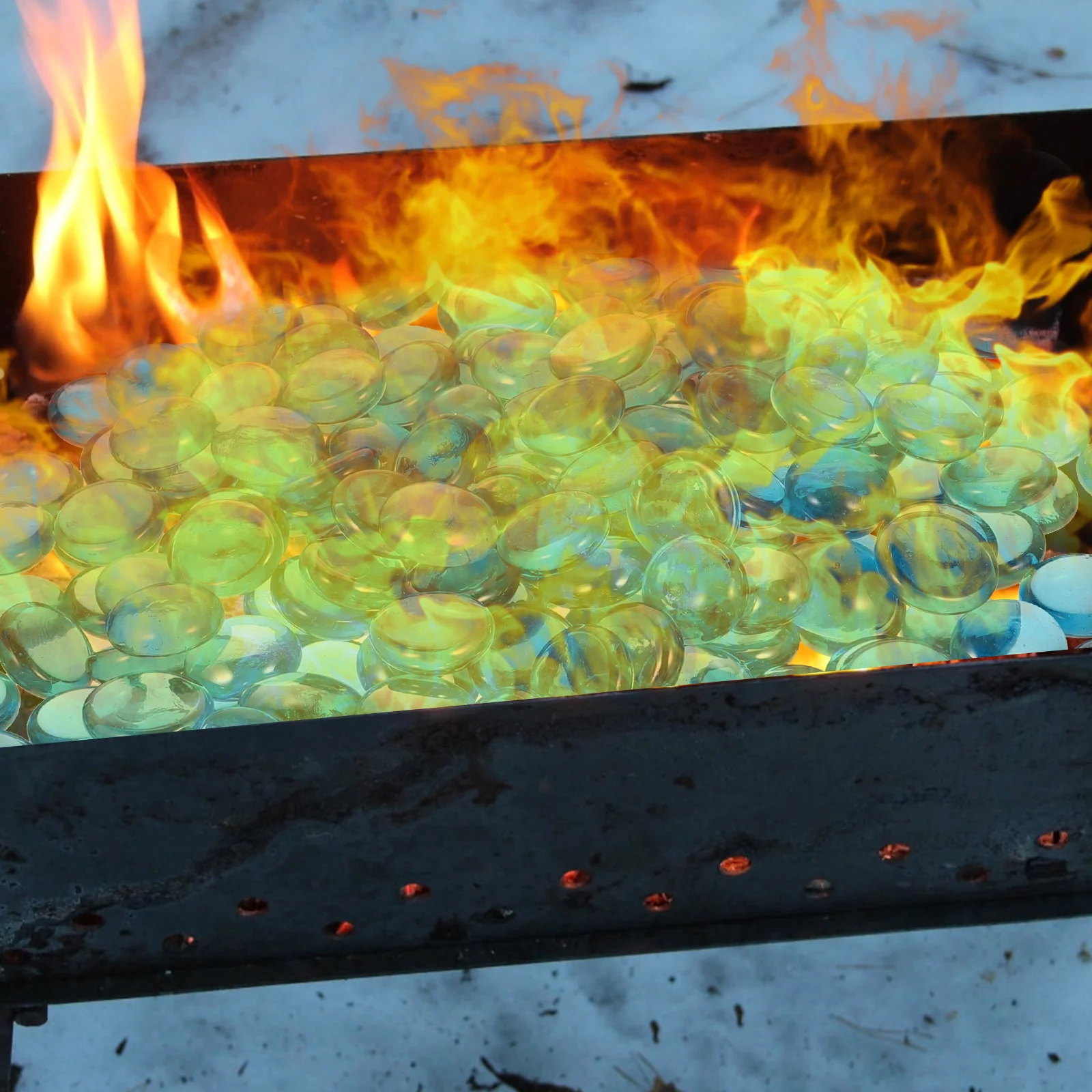 

1 Bag Fire Pit Glass Rocks Aquarium Fish Tank Landscape Decor Stone Ornament Glass Gravel For Diy Wedding Party Outdoor Brazier