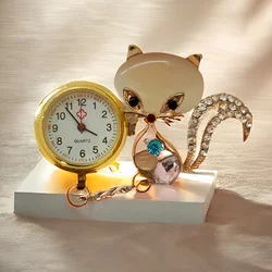 Cartoon Cat Nurse Watch Female Student Exam Chest Watch Pocket Watch Male Clip Simple and Cute Girl Wall Watch