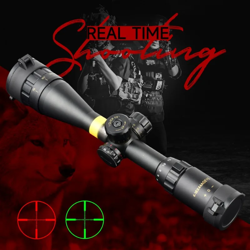 

4-16x44 Outdoors Hunting Scope Adjustable Red Green Brightness Reflex Riflescope Tactical Optical Sight Camping Accessories