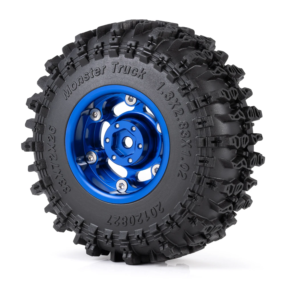 

AXSPEED 4Pcs 72MM Soft Tires With Metal 1.3 Beadlock Wheel Rim For 1/18 RC Rock Crawler Car TRX4-M Upgrade Accessories