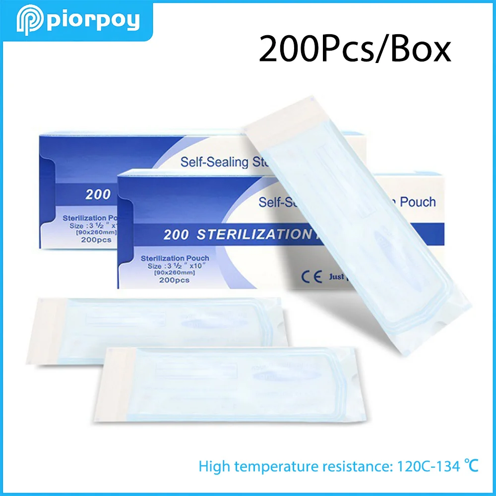 

PIORPOY 200 шт./кор. стоматологическая медицинская бумага CPP/PET пленка автоклавируемые пакеты одноразовые самозапечатывающиеся стерилизационные пакеты