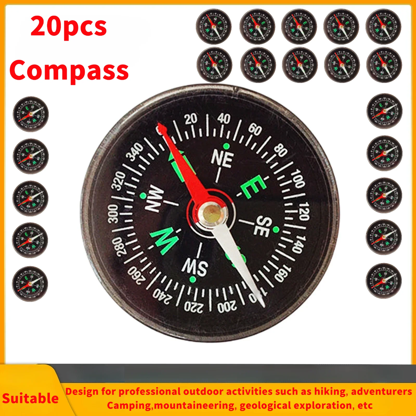 بوصلة محمولة موثوقة، مزيتة ومستقرة 40 مم، ضرورية للتخييم والمشي لمسافات طويلة، هدية عملية مميزة لفرق الفريق #2