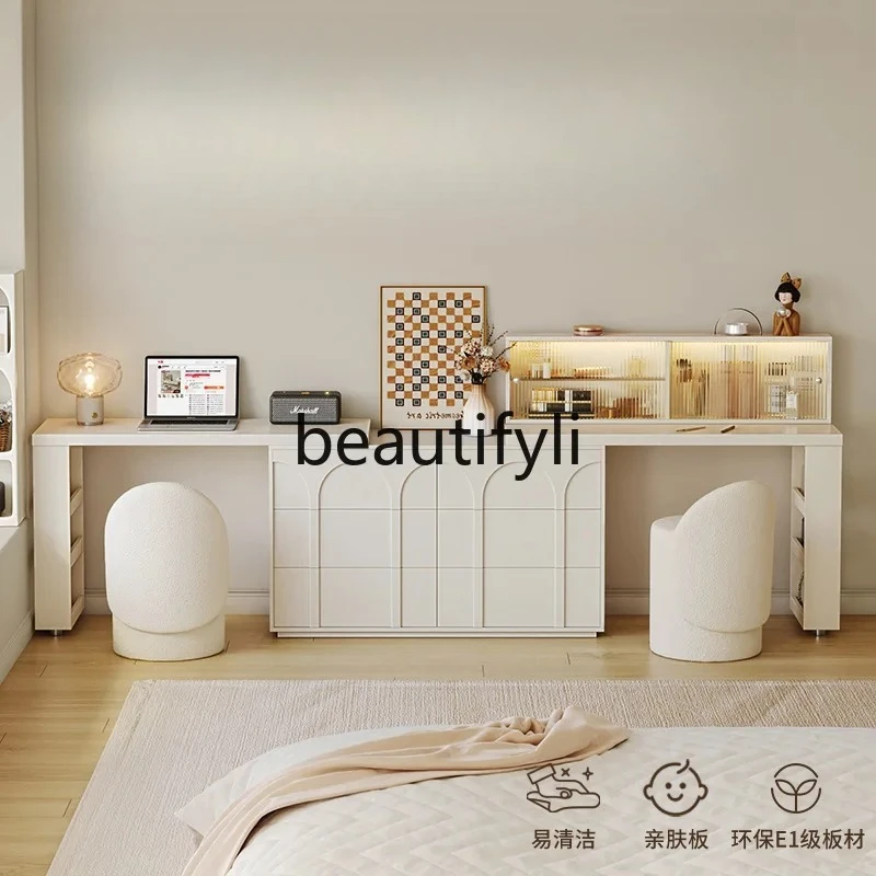 

French cream style six-chest cabinet integrated dresser retractable bedside locker