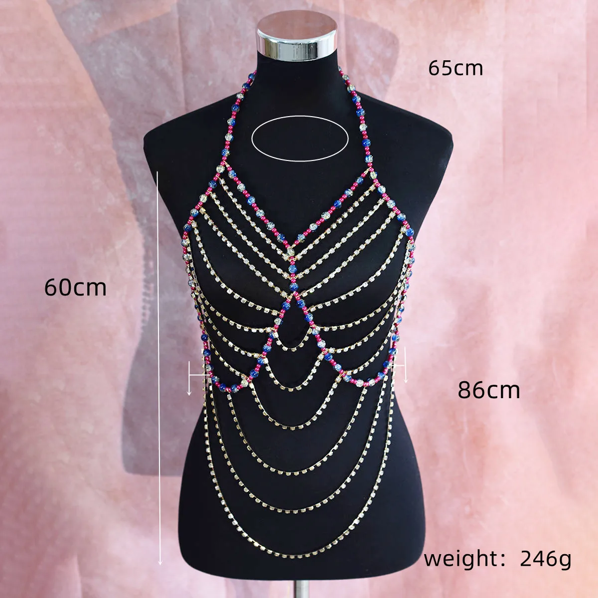 Body Chain Sexy Bra Chain Simulated Pearl String Of Beads Bikini Chest Chain Fashion Birthday Party Night Club Chest Jewelry