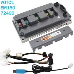 VOTOL – moteur à onde sinusoïdale sans balais pour moto et Scooter électrique, moyeu DC QS, Programmable, EM150 180A 72490