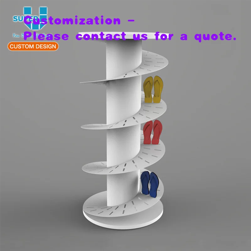 custom.Fashionable Trade Show Display Stand Custom Single Shoe Slippers Metal Stand Flip Flops Round Display Stand
