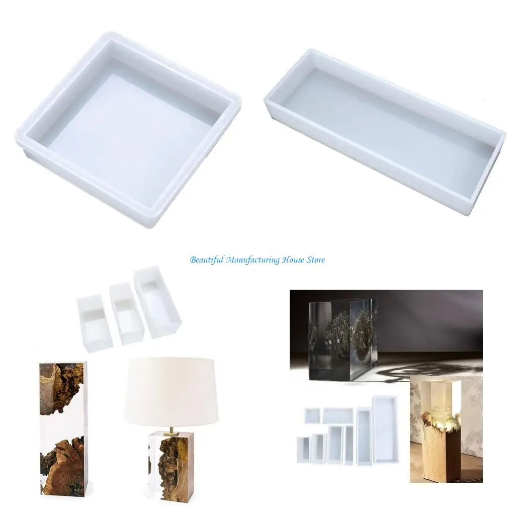 E56A Silicone Mold Square Long Rectangle Molds for Making Handmade Candles DIY Craft Mold Home Table Ornament