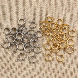 20pcs Stainless Steel Gold Color Loop Hoops Rings Circle Connector Diy Jewelry Findings Accessories for Bracelet Neckalce