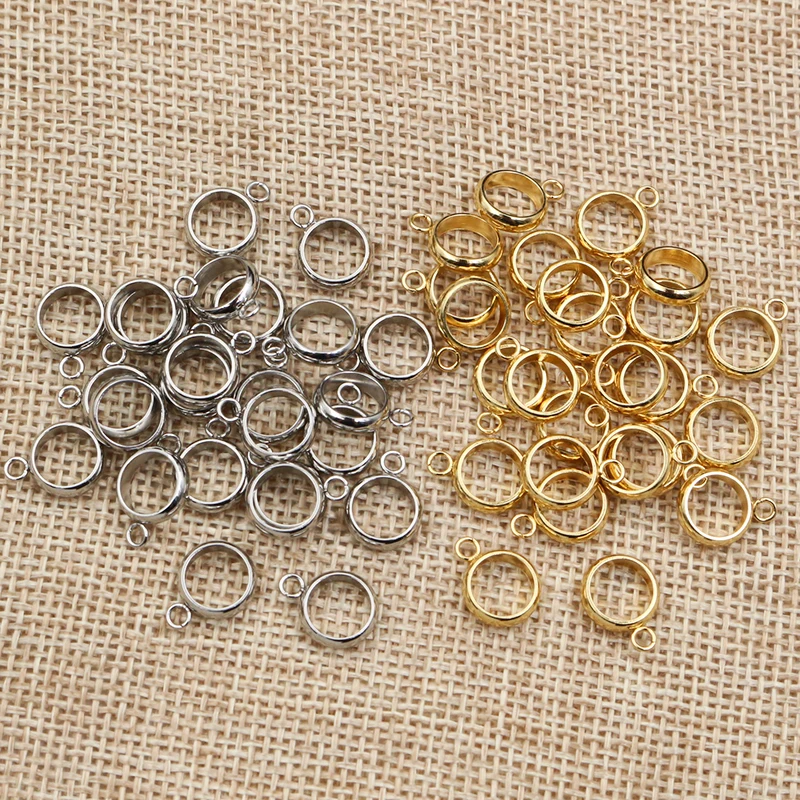 20 szt. Ze stali nierdzewnej w złotym kolorze pętla pierścieni koło złącze Diy biżuteria akcesoria do bransoletki Neckalce