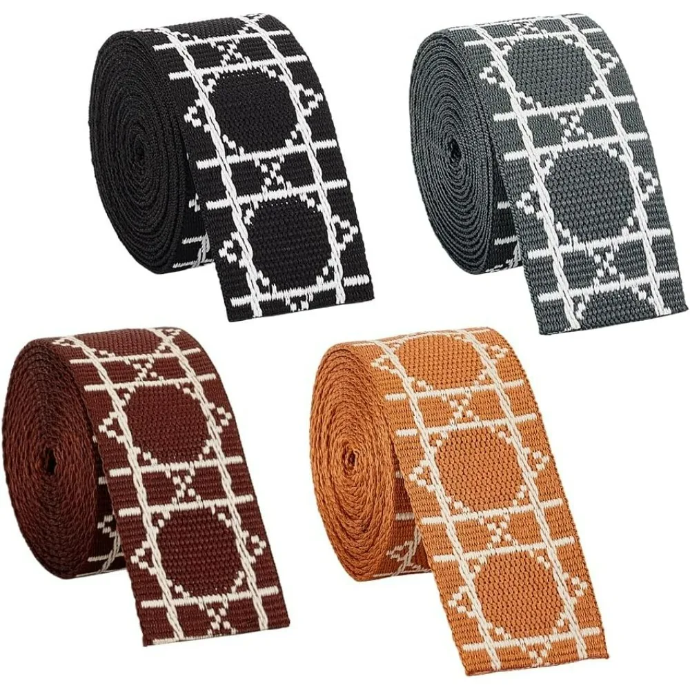 Cotton Webbing Polycotton Webbing Jacquard Webbing Flat Striped Pattern for Bag Handles