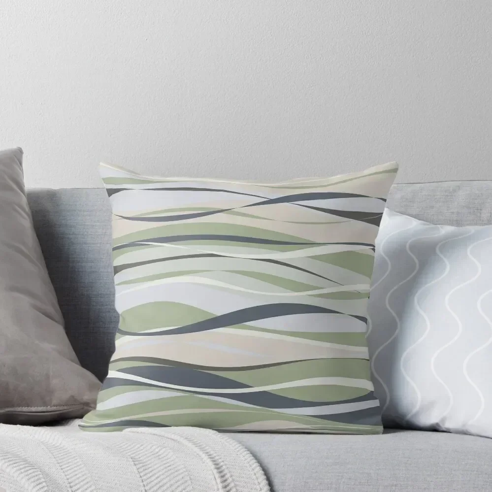 

Sage Waves Abstract Pattern Throw Pillow Covers For Sofas Pillow Case Christmas Decorative pillowcase pillow