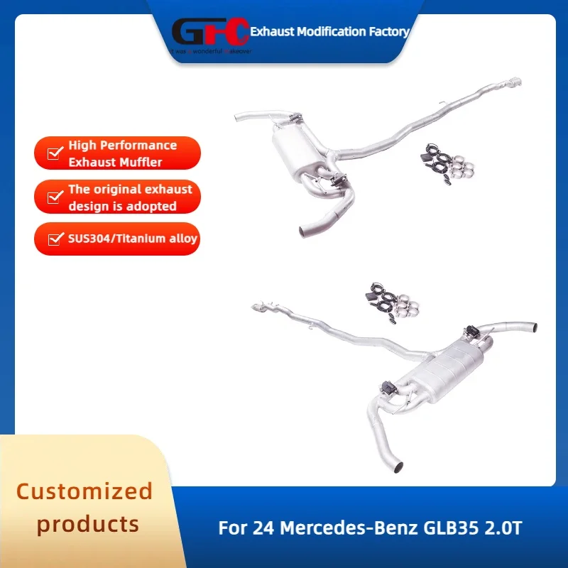 

GFC SUS304 Catback глушитель для Mercedes-Benz GLB35 2.0T 2024, высокопроизводительный электронный клапан, автомобильные аксессуары