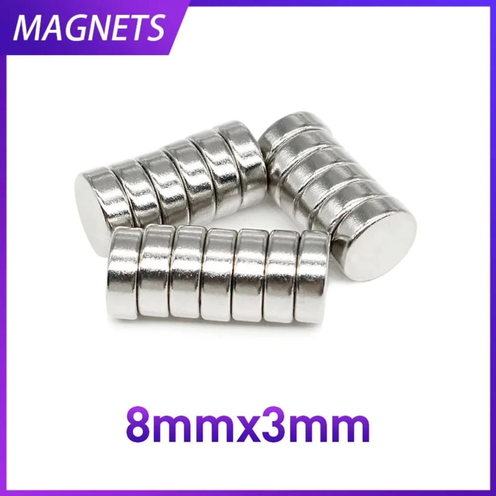 

20/50/100/150/200/300PCS 8x3 Small Round Rare Earth Magnets Strong 8x3mm N35 8mm X 3mm Permanent Neodymium Disc Magnets 8*3 Mm