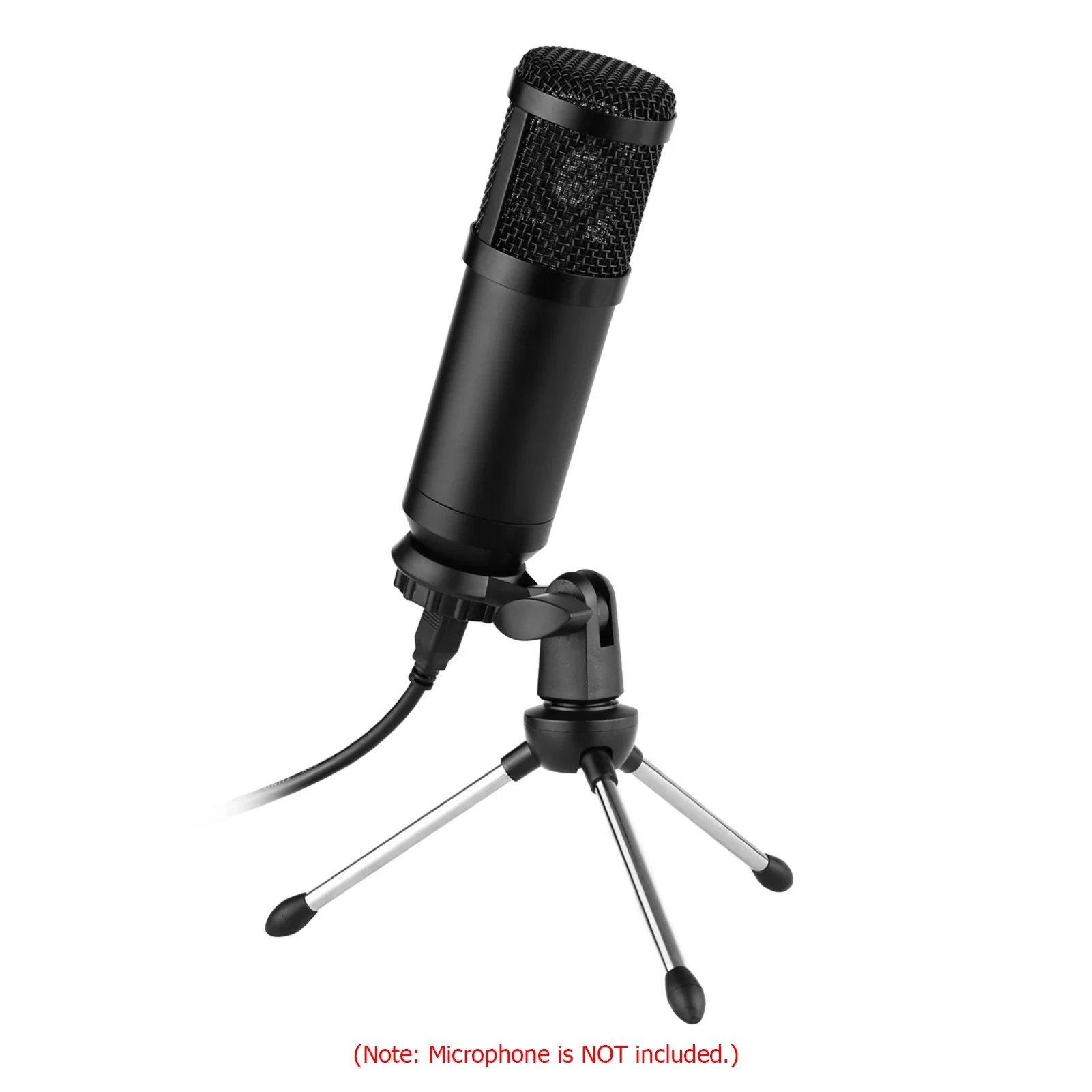 Foldable Desktop Microphone Tripod Stand 5/8 Inch Threaded Mount Portable Microphone Desktop Support Rotatable Mic Holder