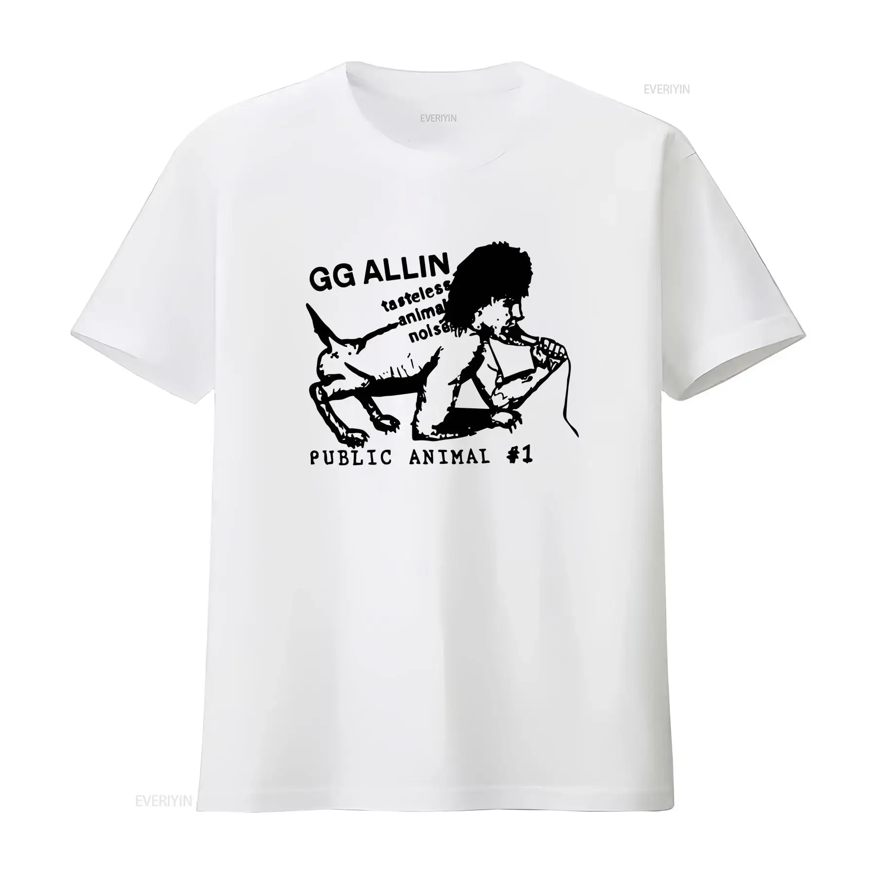 GG Allin The Jabbers Public Animal T Shirt Full Size S 5XL vintage Washed Casual homme Stretched Versatile Soft fashion