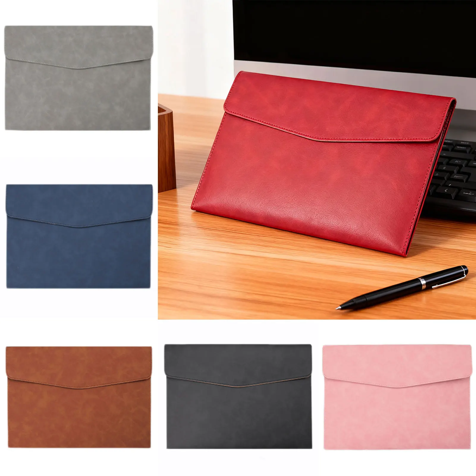 

Leather A4 File Folder,Waterproof Envelope Folder Case Organiser,Document Holder,Business Information Bag For Office Storage Bag