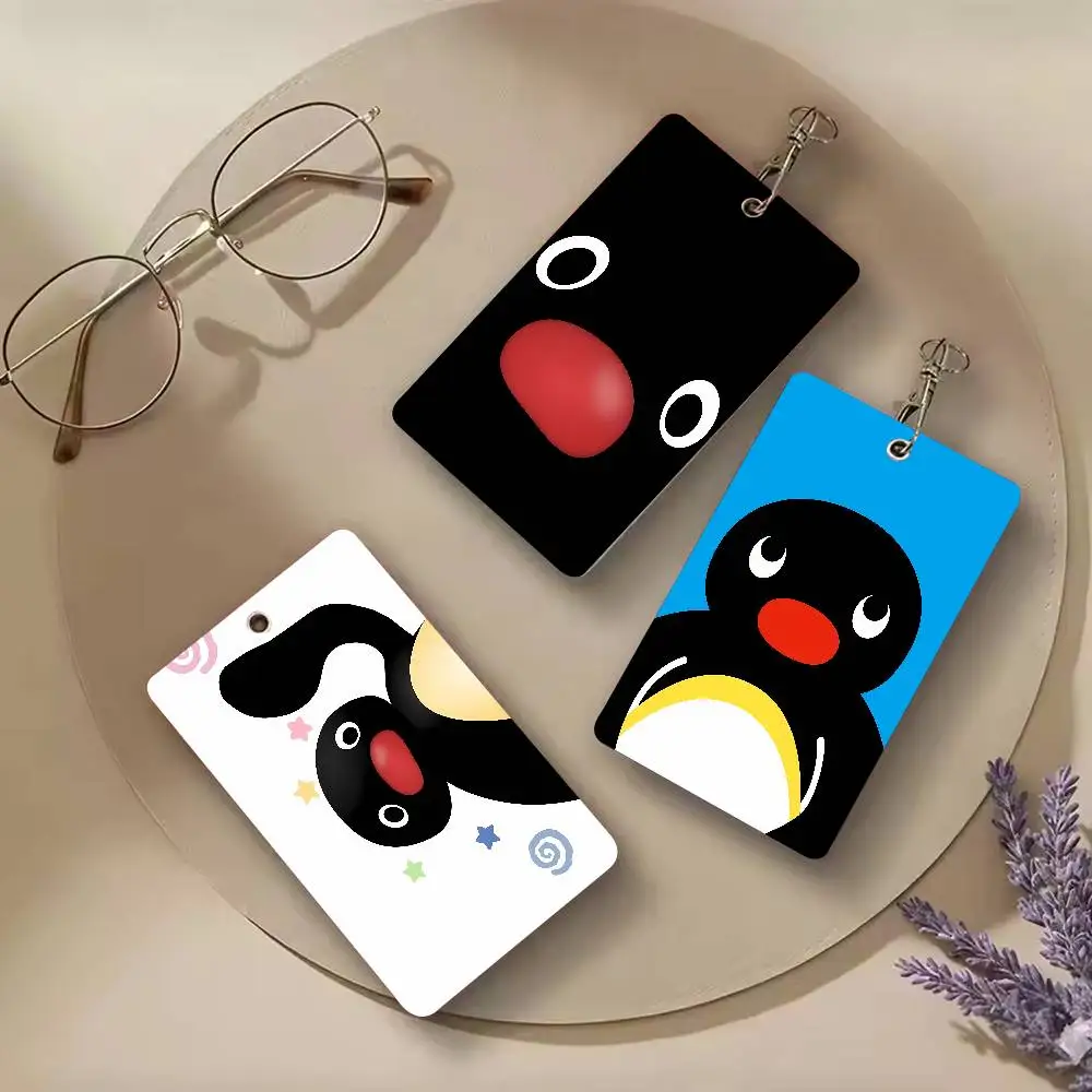 Cute Cartoon Penguin ID Badge Holder Penguin Card Cover Portable PU Access Control Card Case Office Student ID Card Protector