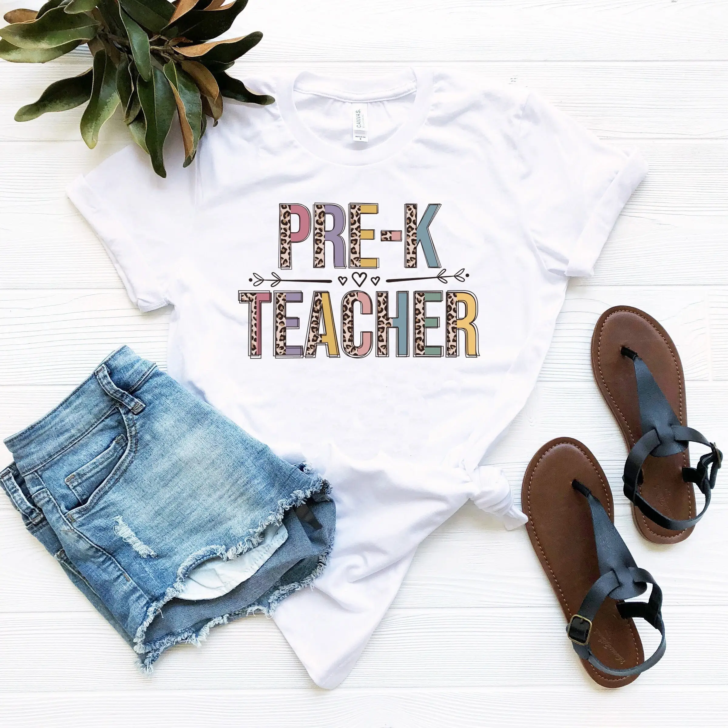 Pre k teachin' shirt kindergarten teacher crew teahcer leopard cheetah prinT T gift