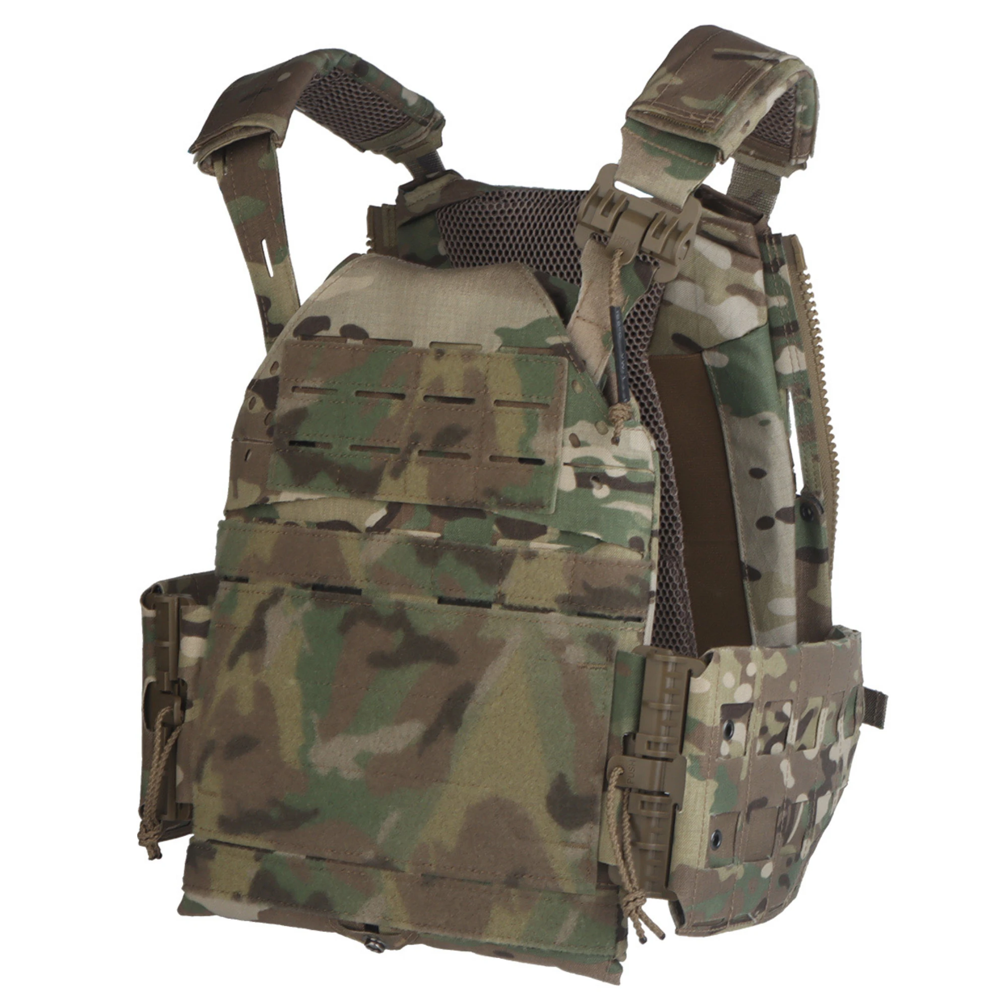 Wosport LV-120 Modular Plate Carrier Vest, Quick Release, Adjustable Waist, MOLLE System and Zipper Expansion for Airsoft Gear