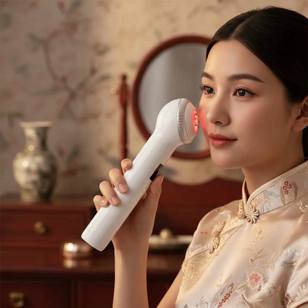 Electric rechargeable waterproof handheld facial beauty instrument,  can resist aging, remove wrinkles, and remove dark circles