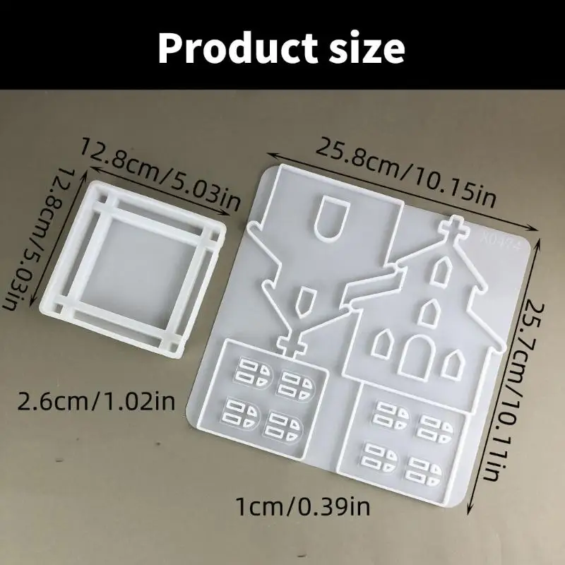 M76B 2PIECS SILICONE MOLDS CURCH TABL