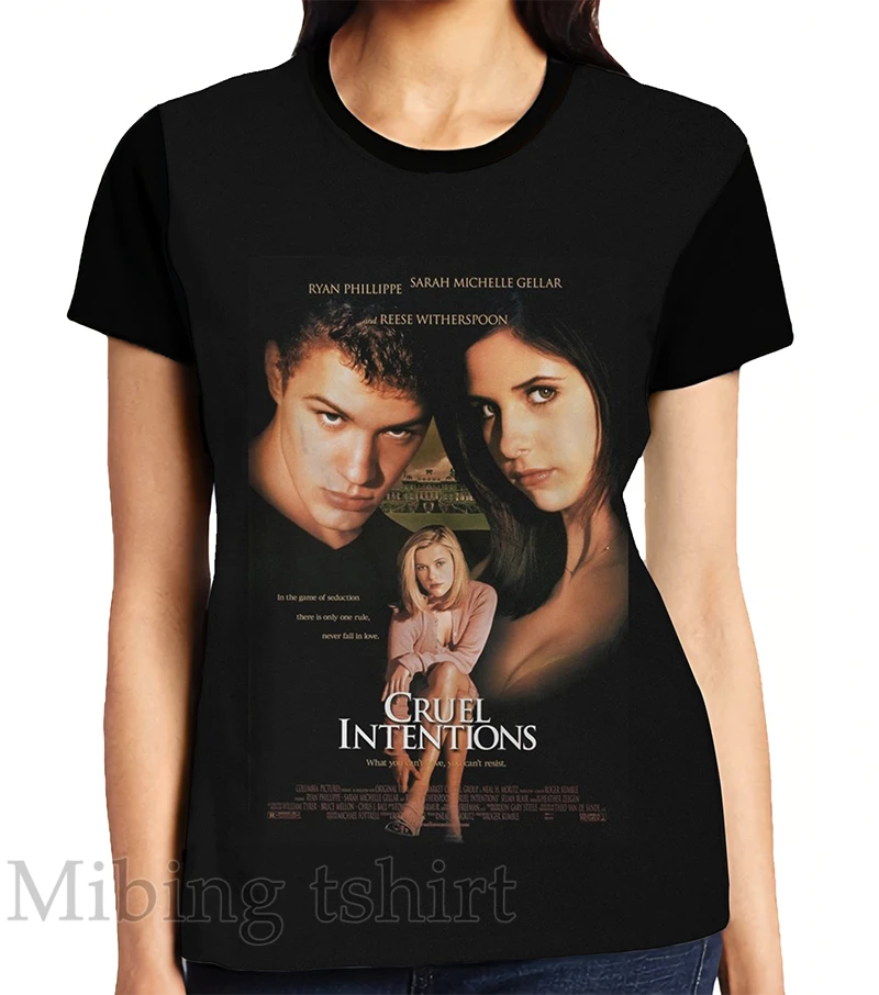 Funny print men t shirt women Tops tee Cruel intentions poster Graphic T-Shirt O-neck Short Sleeve Casual tshirts