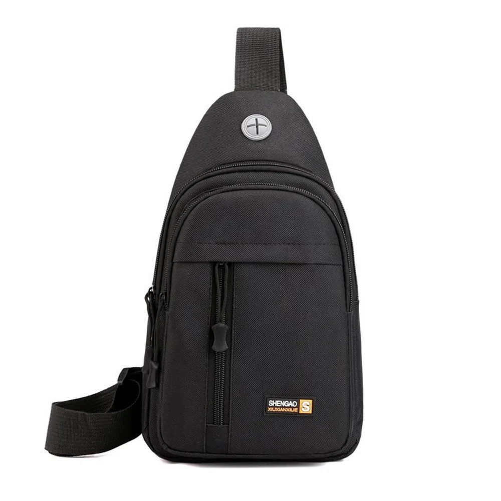 

New Canvas Men Chest Bag Light Weight Large Capacity Shoulder Bag Multilayer Handbags Outdoor Sports