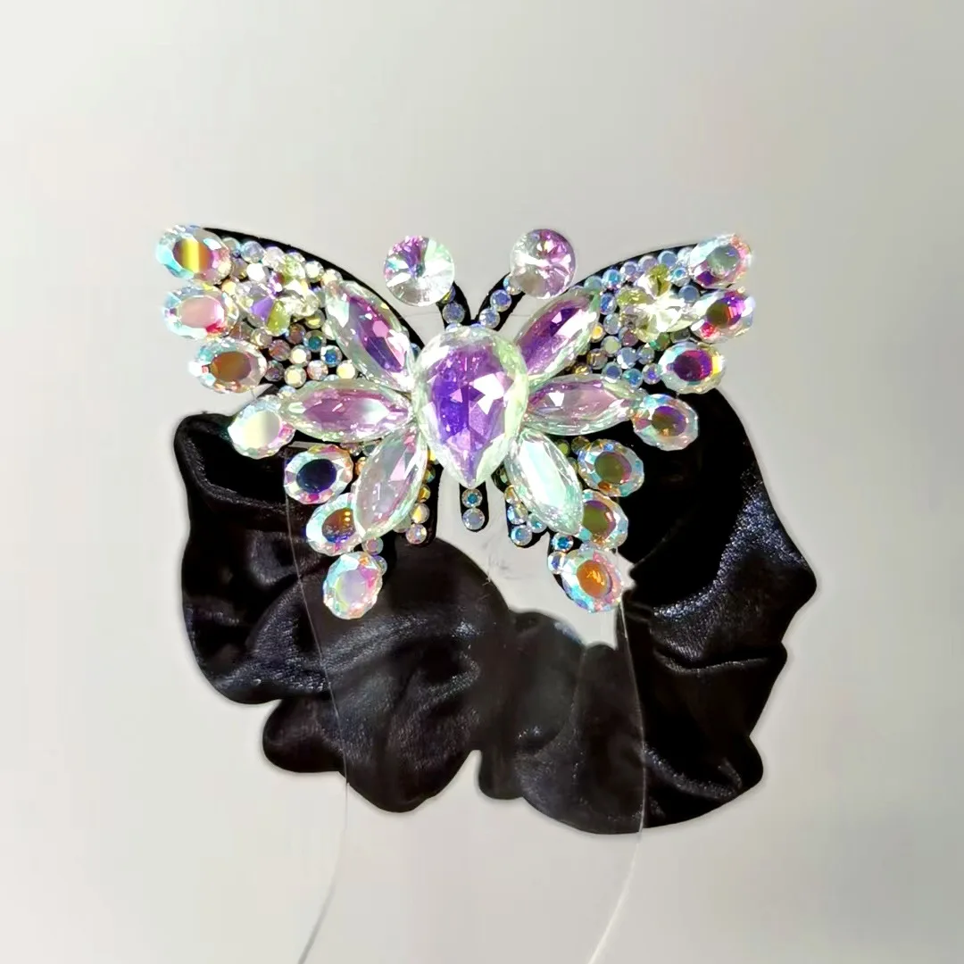 sausage ring  crystal Austrian high-end hair accessories temperament super fairy butterfly back head new summer hairstyle