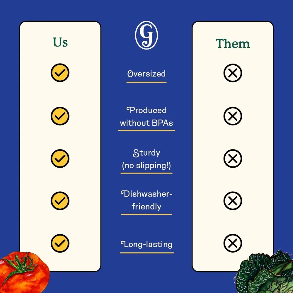 لوح تقطيع المطبخ كبير الحجم من Great Jones - لوح إعداد وخدم قابل للعكس مع أخدود العصير | خفيفة الوزن وخالية من مادة BPA #3