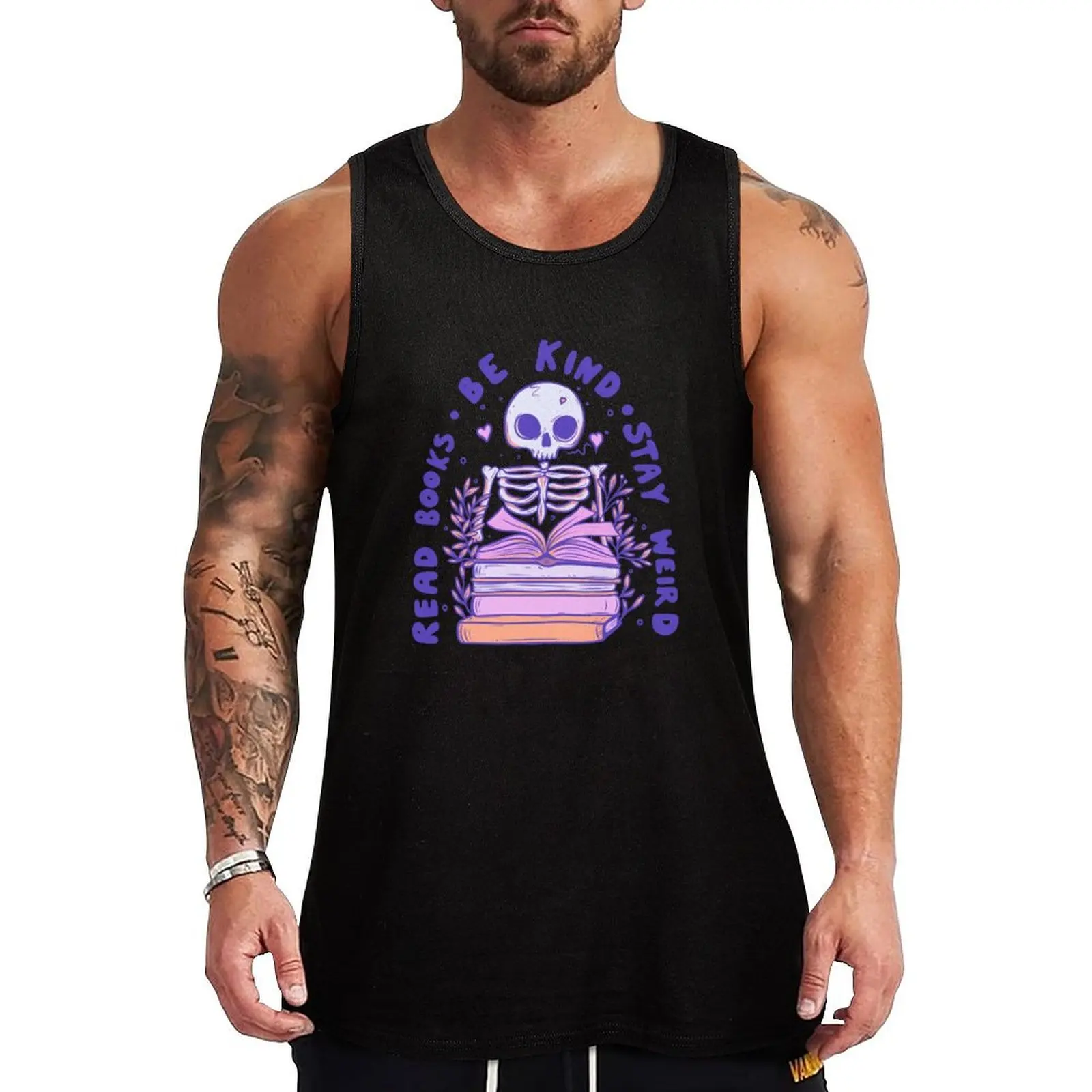 

Read books be kind stay weird Tank Top men clothing fashion 2024 man new in tops & t-shirt