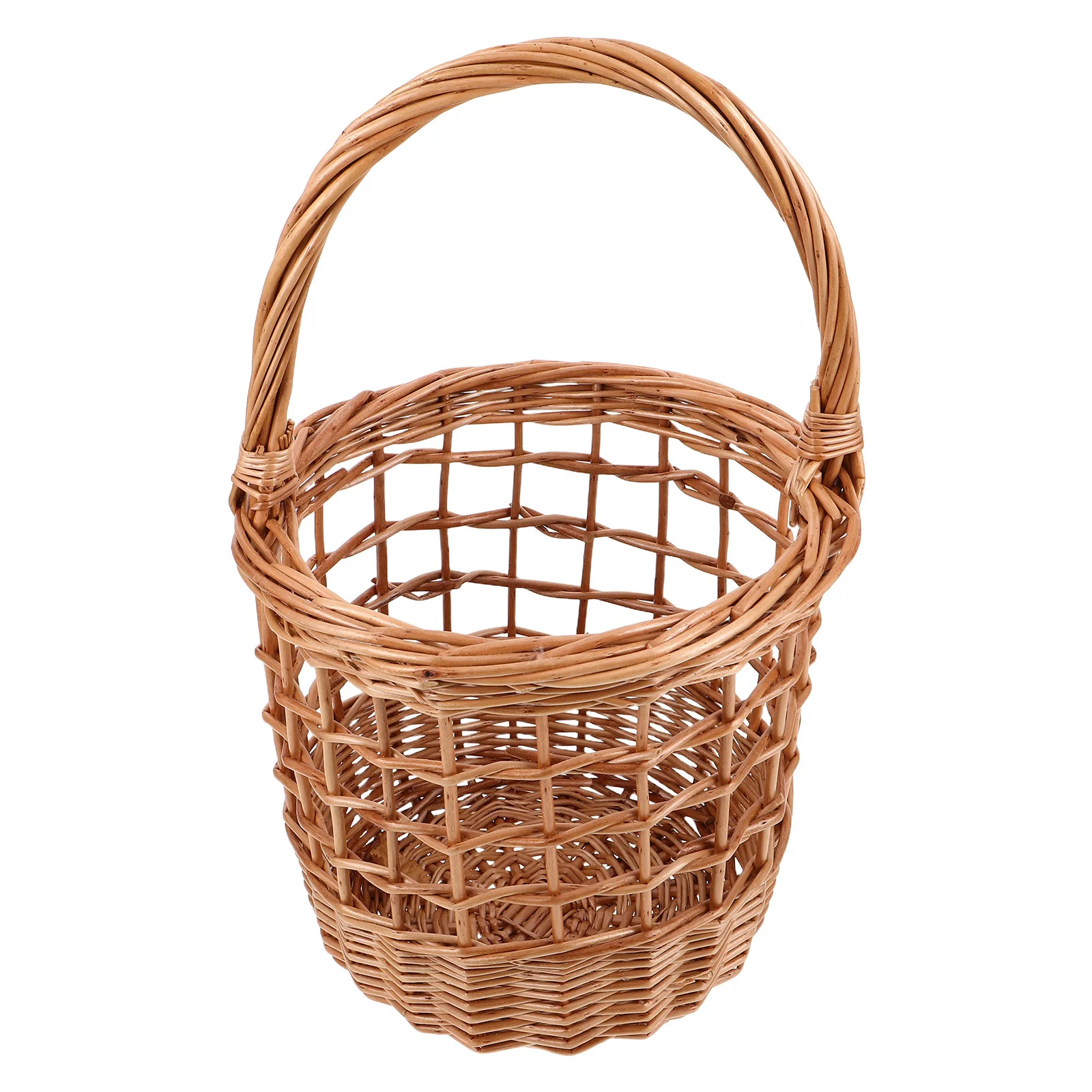 

Rustic Handwoven Willow Egg Basket with Handle Portable Egg Collector Farmhouse Kitchen Storage Basket for Fresh Eggs Picnic