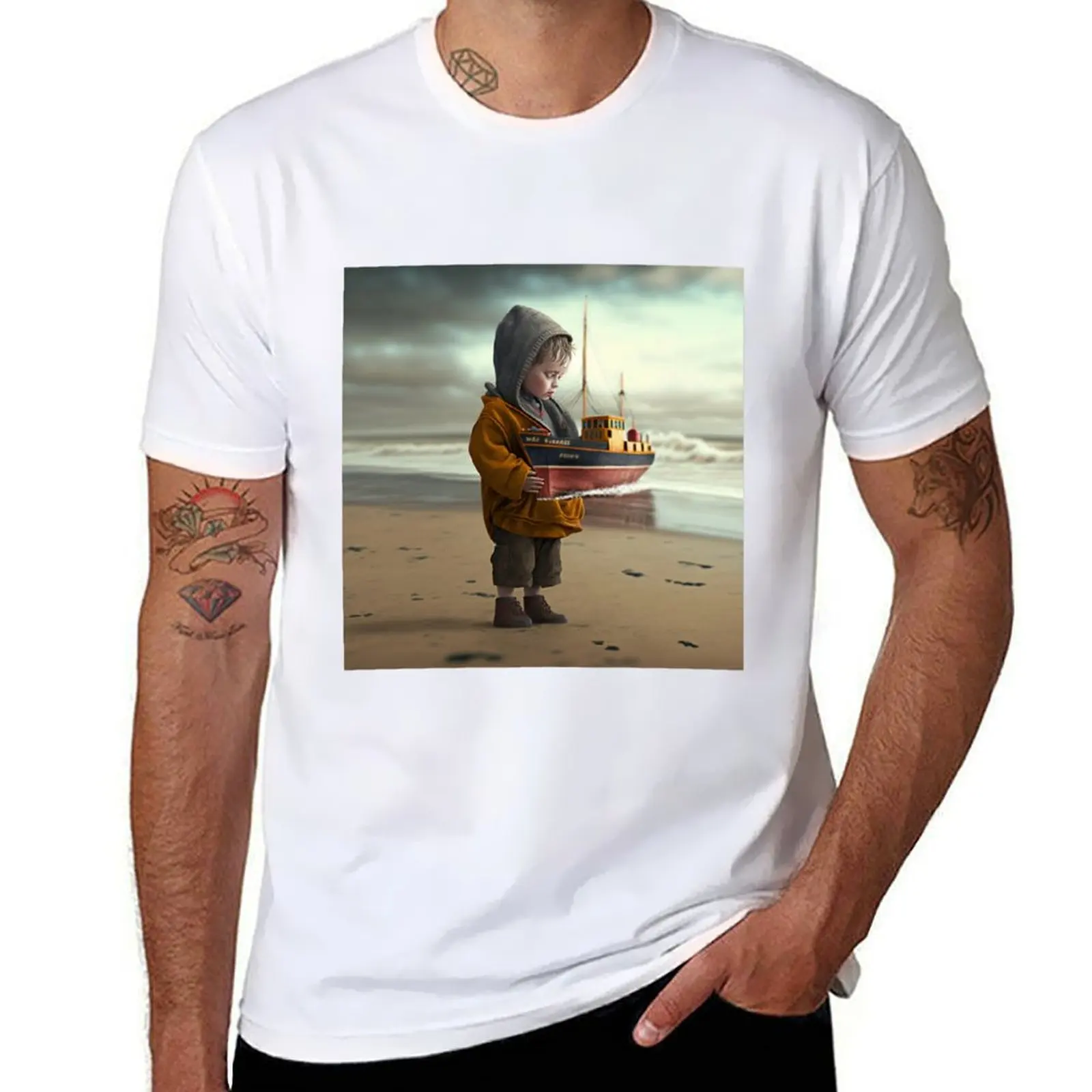 

The Ship T-Shirt black cotton t-shirt plain for man package essential t shirt T-Shirt