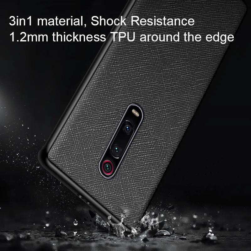 Case for Xiaomi Mi 9T Pro  funda Cross pattern Leather cover Luxury coque for xiaomi mi 9t pro  case