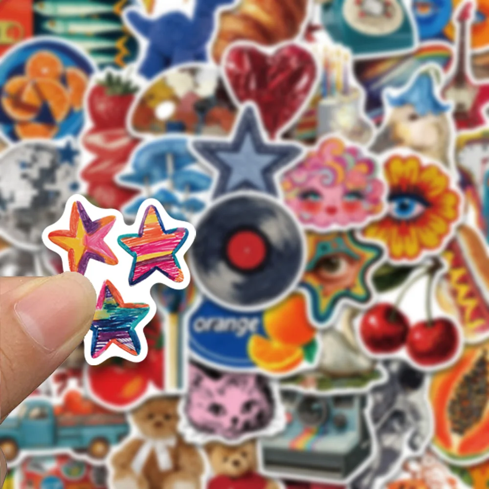 50pcs vintage y2k style series stickers, decorate phone cases, notebooks, water bottles, skateboards, waterproof stickers