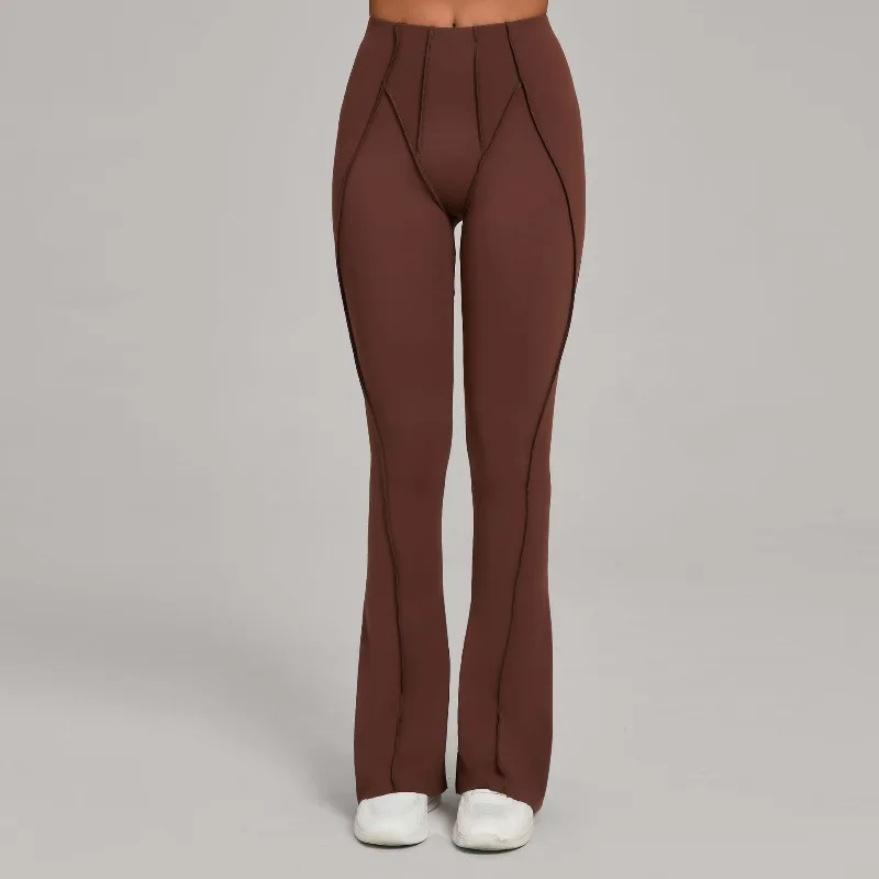 جديد المرأة نحى واسعة الساق رفع الورك اليوغا السراويل الضيقة عالية الخصر متوهج السراويل الرقص عادية الجري تجريب رياضة اليوغا بنطلون #2
