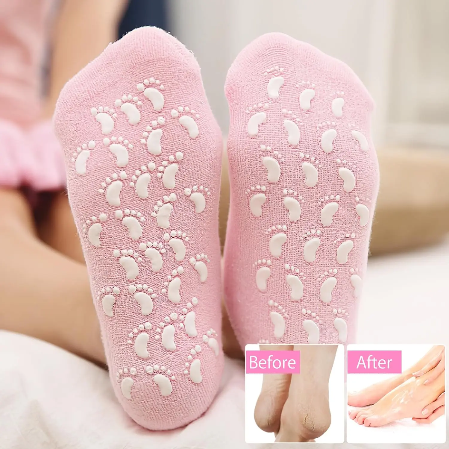 2pc Foot Care Spa Moisturizing Gel Socks Exfoliating Dry Cracked Soft Skin Sock Pedicure Hard Heel skin Protector Repairing