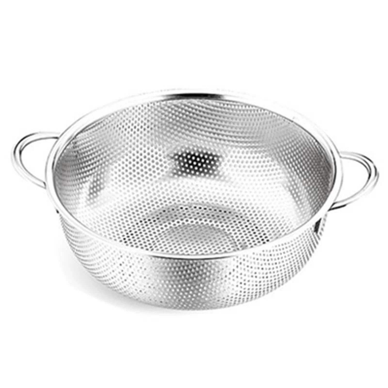 1PC Stainless Steel Drain Basket Colander Fruit Rice Vegetable Washing Basket Strainer Drainer with Handle Kitchen Storage Tools