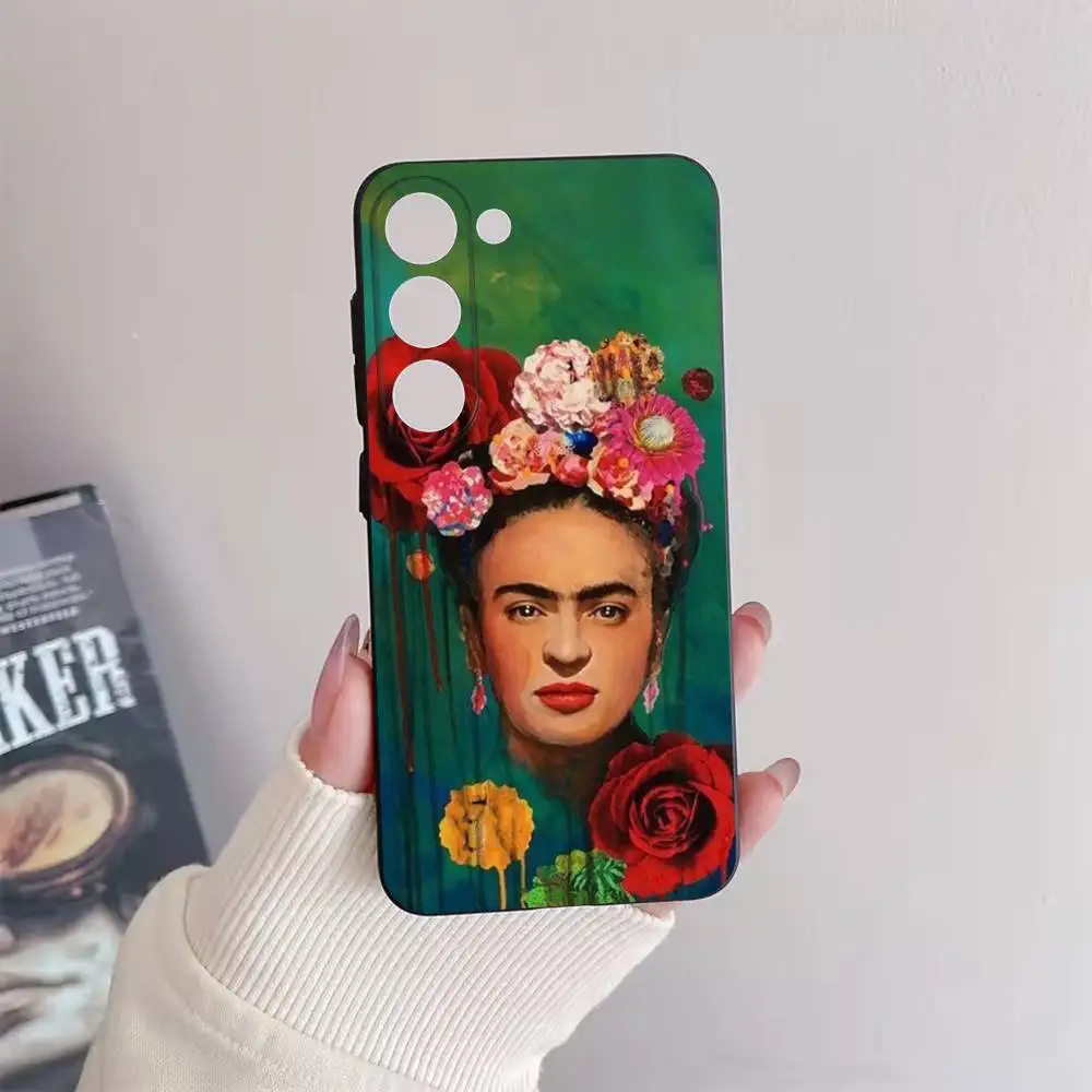 حافظة هاتف F-Frida-s K-Kahlo-g Art لهاتف سامسونج جالاكسي A 91,80,73,72,71,53,52,51,22,5G غطاء أسود ناعم مقاوم للصدمات