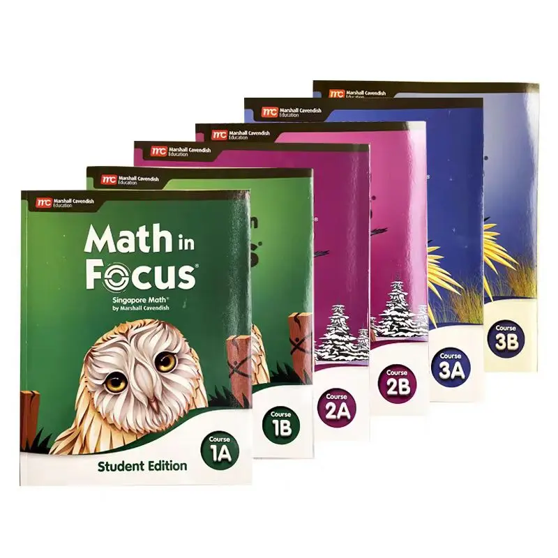Curso de matemática em foco 1A-3B Singapura Livro didático de matemática e livro de exercícios Inglês Livros originais de aprendizagem de matemática para adolescentes