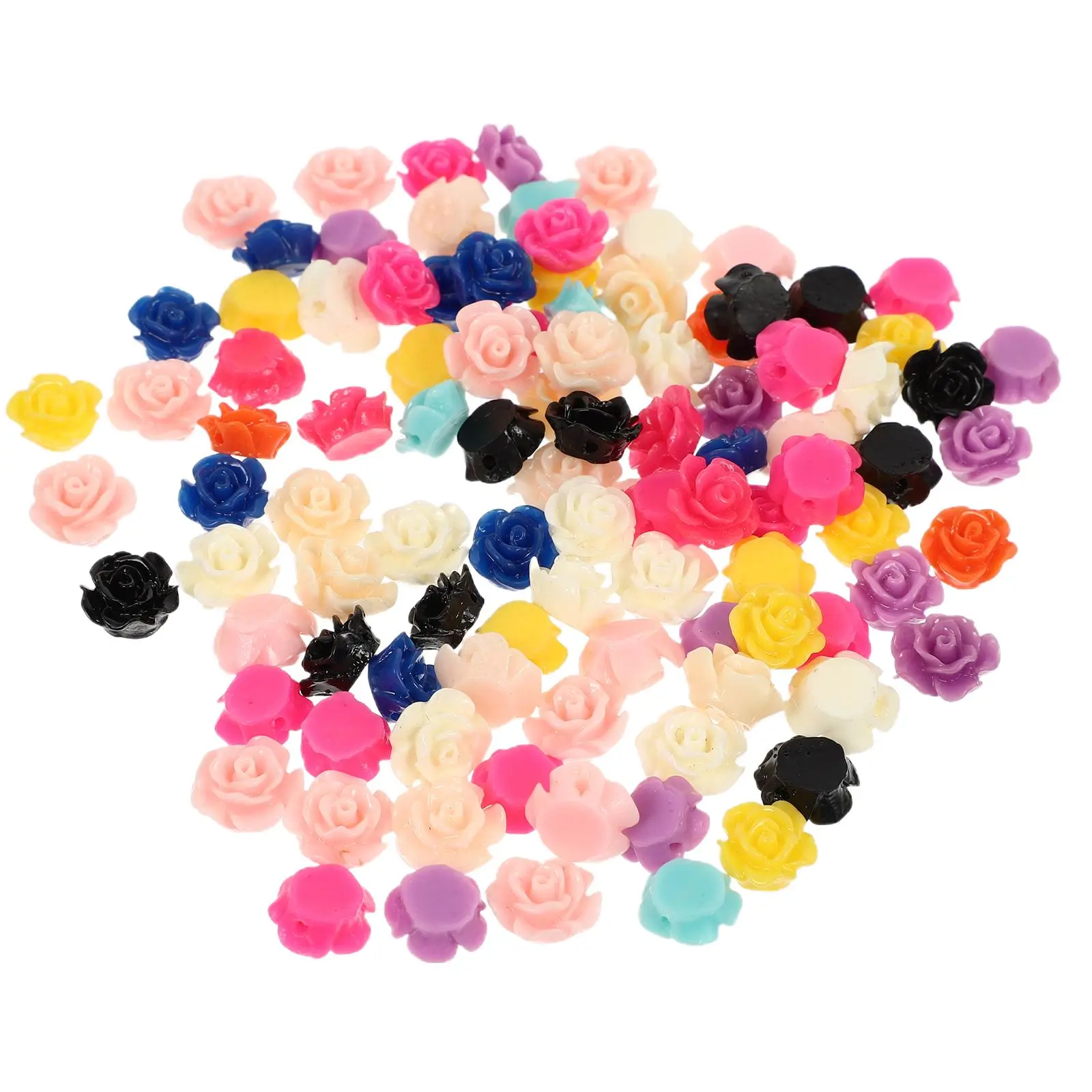 

Resin Rose Accessories 1mm Hole Earrings Jewelry Supplies Lightweight Durable Smooth Color Wedding Home Decor Craft Projects DIY