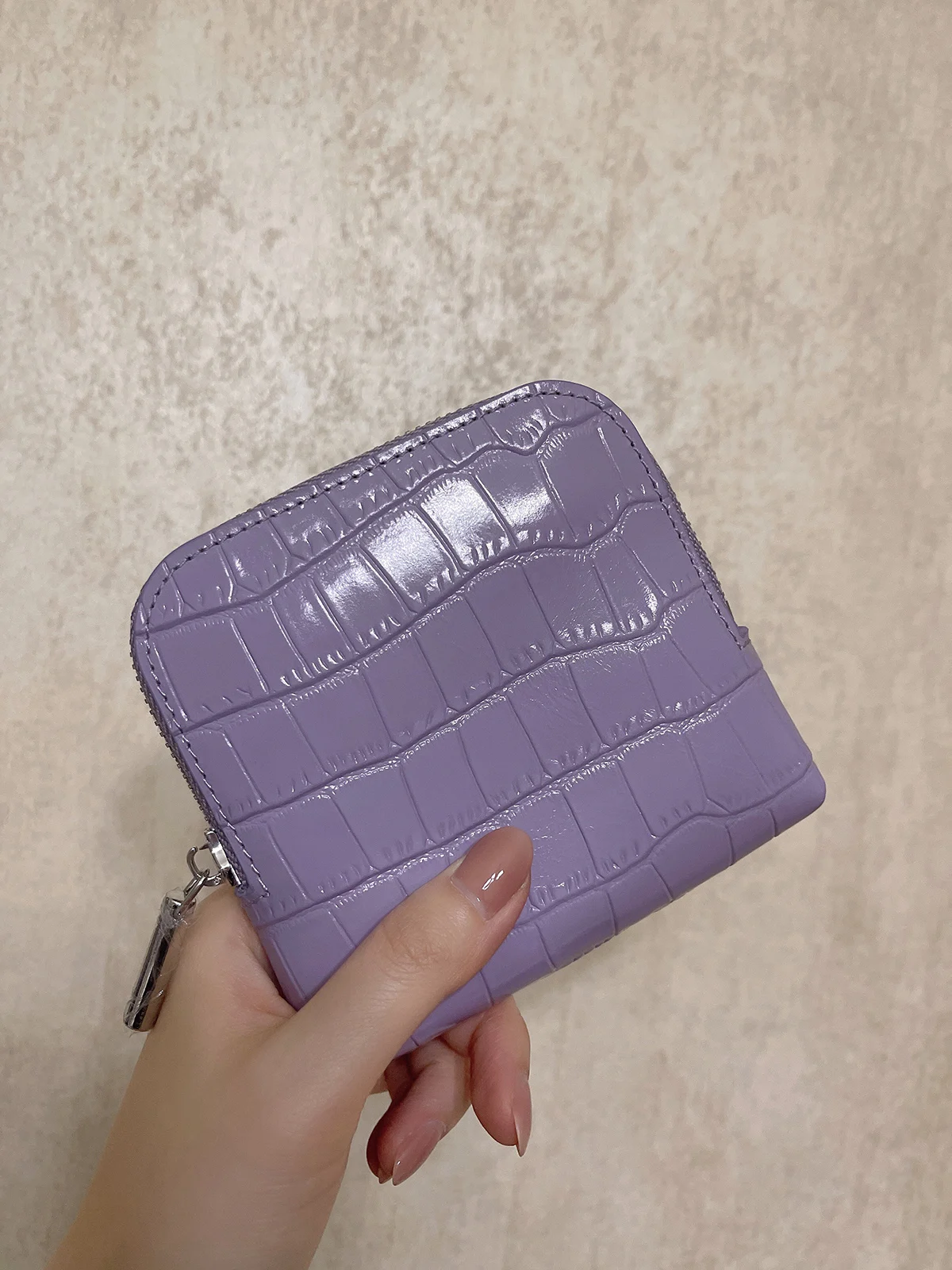 Echtes Leder Krokodilmuster Schmuckbeutel Clutch-Tasche Damen Minimalistisches Nischendesign Münzbörse Luxus Neuerscheinung Elegant – Detail 8